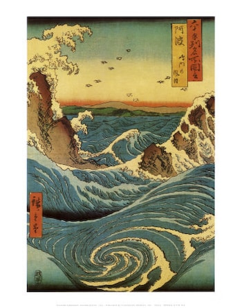 On the Rapids by Hiroshige